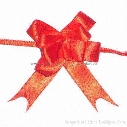 Satin ribbon pull bow for gift packaging decorations